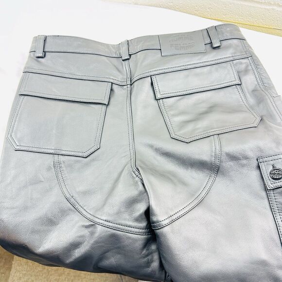 HOMME + FEMME LEATHER PANTS NEW SZ 36x32, New Without Tags, Retails for 700$ - Picture 6 of 12